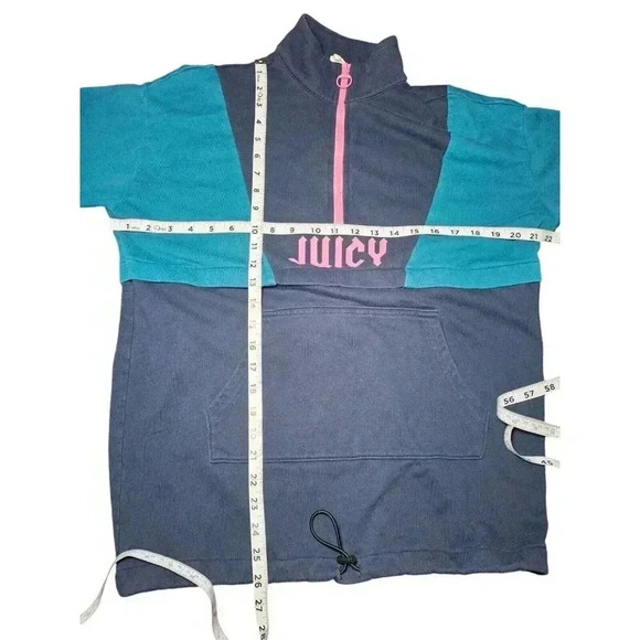 Juicy Womens Pullover Sweatshirt Long Sleeve High Neck 1/4 Zip, Navy Blue S - Picture 12 of 15